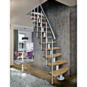 Atrium Raumspartreppe Mini Plus (Farbton Metall: RAL 9006, Breite: 60 cm, Buche, Geschosshöhe: 222 cm - 300 cm) | BAUHAUS