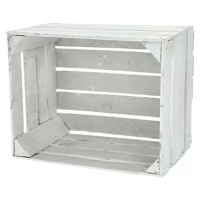 ObstkisteWeiß, L x B x H: 50 x 40 x 30 cm, Holz