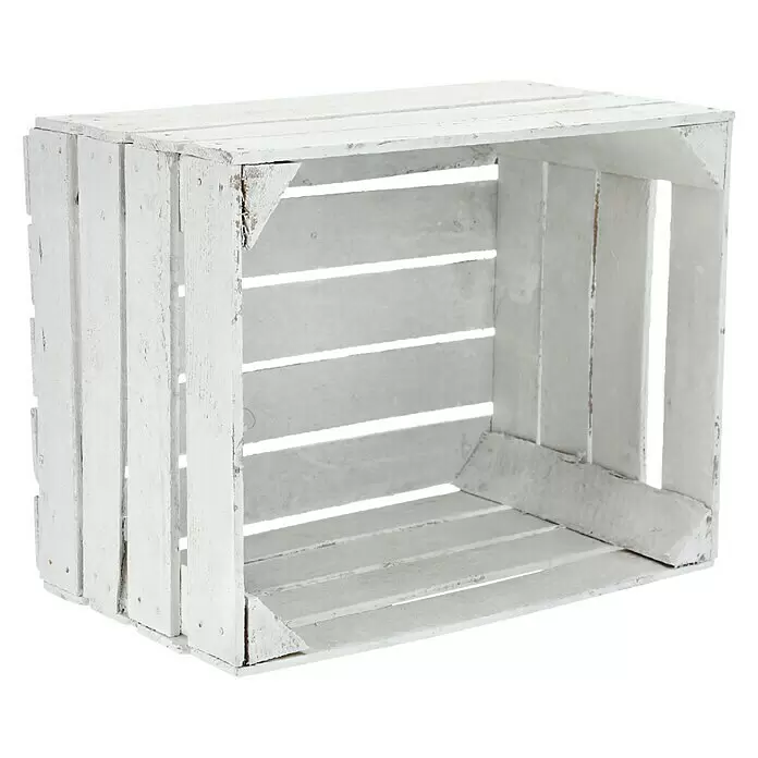 ObstkisteWeiß, L x B x H: 50 x 40 x 30 cm, Holz