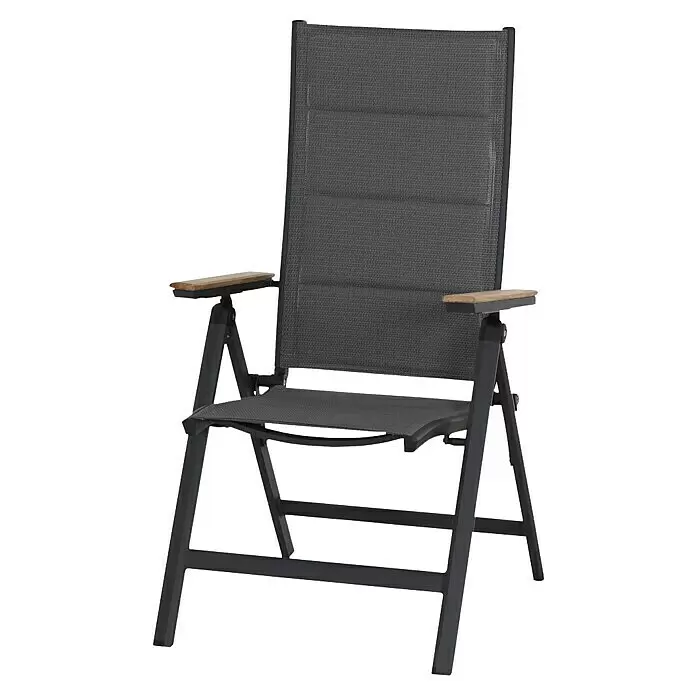 Siena Garden Garten-PositionssesselAnthrazit, Ranotex®-Gewebe, Rückenlehne verstellbar, 1 Stk.