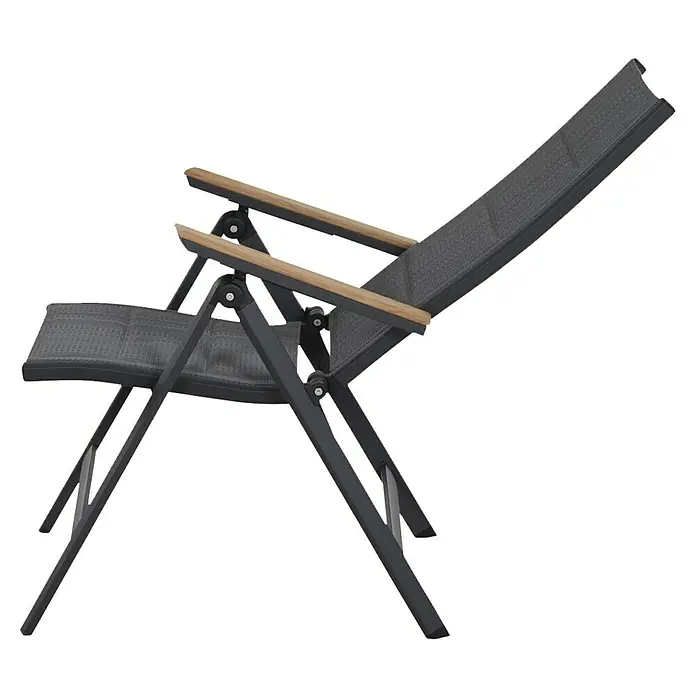 Siena Garden Garten-PositionssesselAnthrazit, Ranotex®-Gewebe, Rückenlehne verstellbar, 1 Stk.