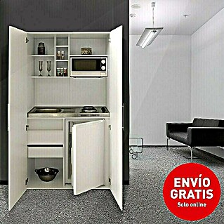 Respekta Cocina en armario SKWWS (Ancho: 104 cm, Blanco, Con encimera Duo)