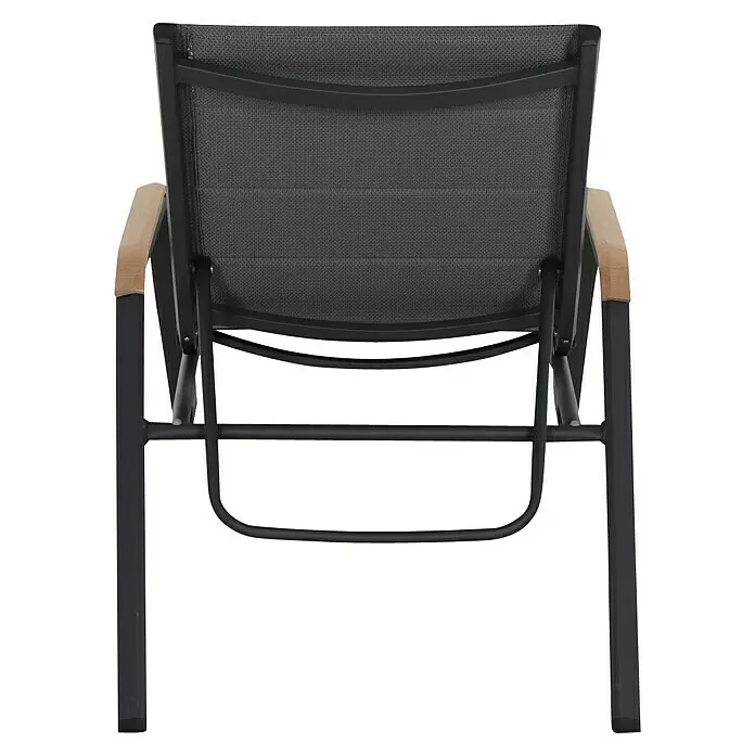 Siena Garden Tesoro Sonnenliege mit TeakapplikationL x B x H: 195 x 69,5 x 108 cm, Anthrazit