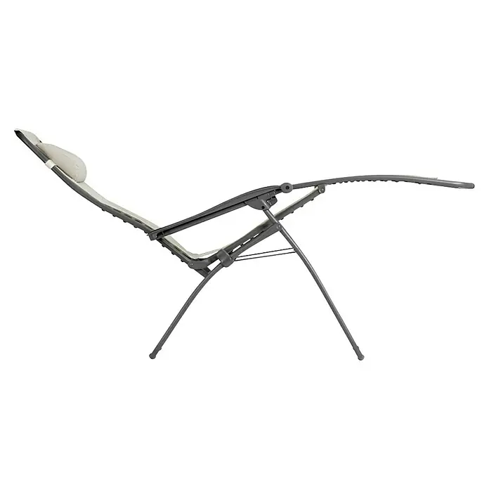 Lafuma Relaxsessel - Natur, B x T x H: 68 x 88 x 115 cm, Stahl, Pulverbeschichtet - Eine stilvolle, verstellbare Relaxliege in neutralen Farben, ideal für den Garten oder die Terrasse, die zum Entspannen einlädt.