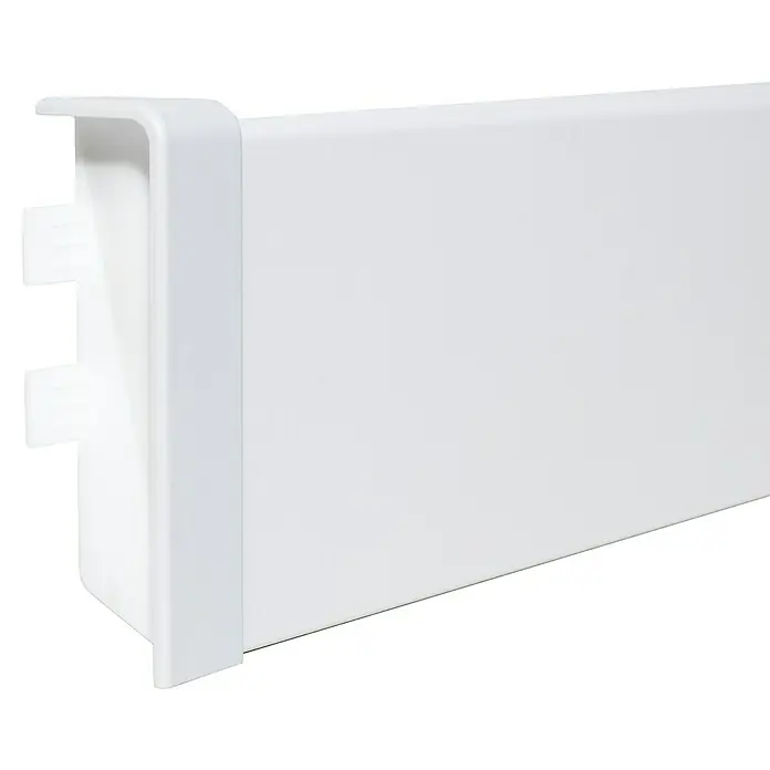 Übergangskappe Modern 58 - Lichtgrau, 2 Stk. - Detailaufnahme einer weißen Schubladenblende mit minimalistischem Design, ideal für moderne Möbel.