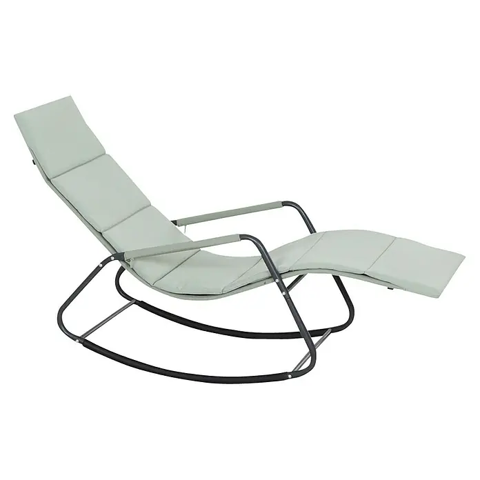 Siena Garden Gartenliege Aliano - Hellgrün, Stahl, Pulverbeschichtet - Der graue Relaxsessel lädt mit seiner weichen Polsterung und dem stabilen Rahmen zum Entspannen im Garten oder auf der Terrasse ein.
