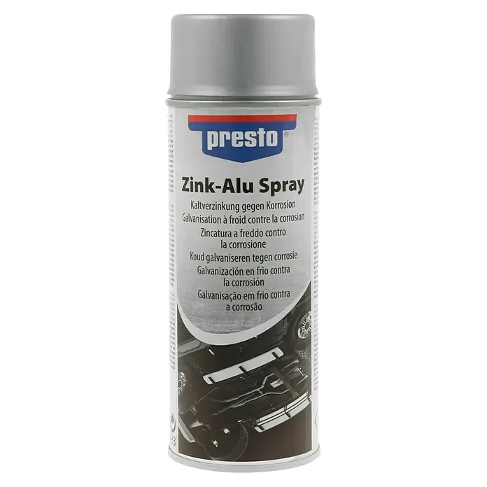 Presto Zink-Alu-Spray - 400 ml - Dose Presto Zink-Alu Spray, Kaltverzinkung gegen Korrosion, ideal für den Schutz von Metalloberflächen.