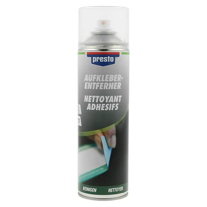 Presto Aufkleber-Kleberesteentferner - 500 ml - Aufkleberentferner von Presto: Zuverlässige Lösung zum Entfernen von Kleberesten und Etiketten.