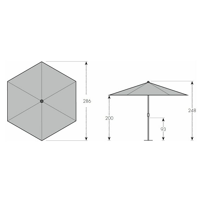 Derby Basic Lift Marktschirm rund Neo (Anthrazit, Durchmesser Bespannung: 300 cm) | BAUHAUS