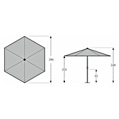 Derby Basic Lift Marktschirm rund Neo (Anthrazit, Durchmesser Bespannung: 300 cm) | BAUHAUS