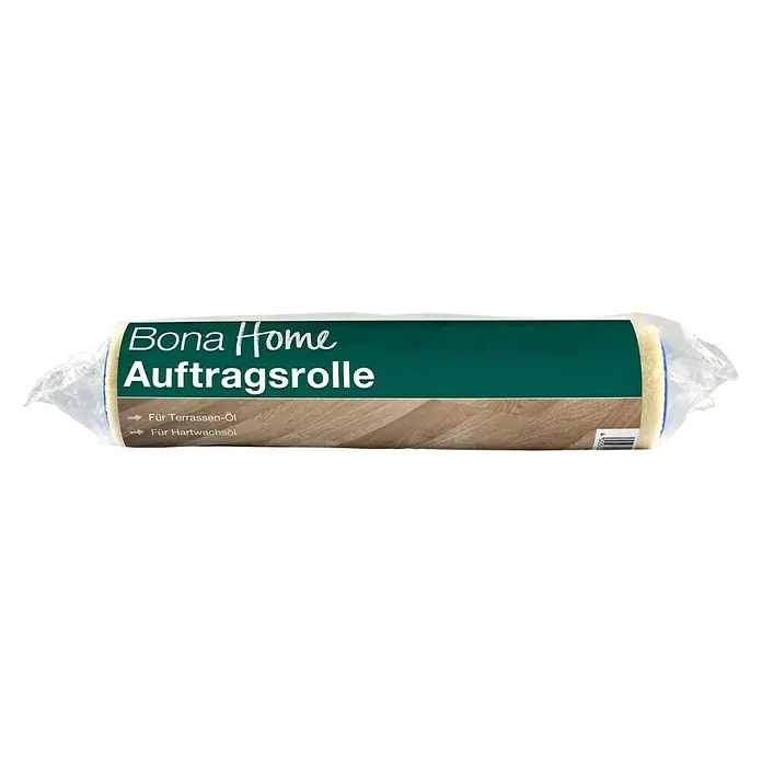 Bona Home Auftragsrolle - Breite: 25 cm, Passend für: Bona Home Hartwachsöl, Bona Home Terrassenöl - Produktabbildung der Bona Home Auftragsrolle, geeignet für Terrassen-Öl und Hartwachsöl, verpackt in Folie.