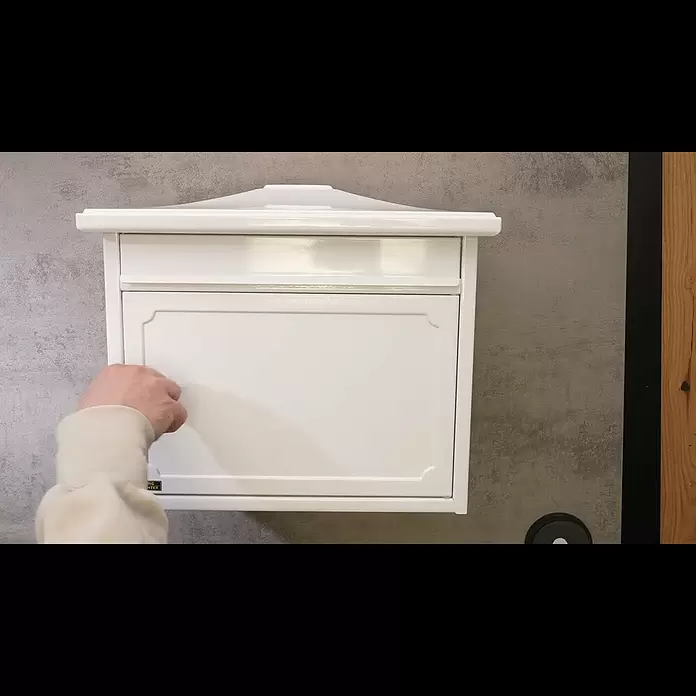 Burg-Wächter Wandbriefkasten Kopenhagen 882 - L x B x H: 20,5 x 41 x 34,5 cm, Weiß, Stahl, Öffnungsstopp - Burg-Wächter Briefkasten Kopenhagen 882