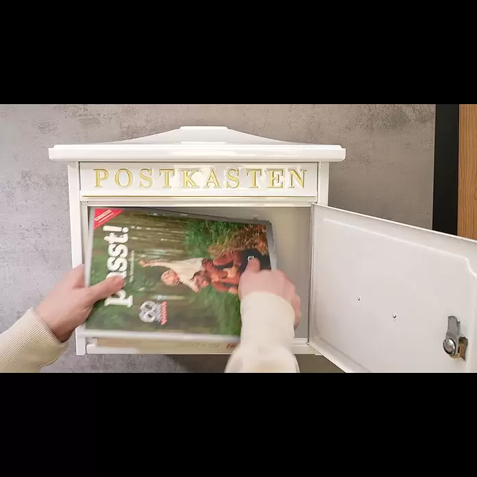 Burg-Wächter Wandbriefkasten Sylt - L x B x H: 20,5 x 41 x 34,5 cm, Weiß, Stahl - Burg-Wchter Briefkasten Sylt