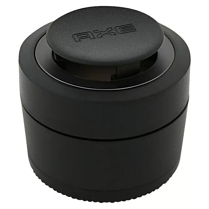 Axe Ambientador de coche Gel - Black - Ambientador de coche negro mate de la marca Axe con parte superior giratoria y base acanalada.