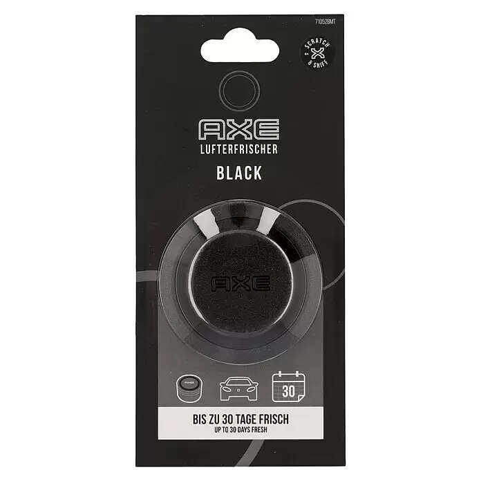 Axe Ambientador de coche Gel - Black - Ambientador de coche negro Axe en embalaje, ofrece hasta 30 días de frescor.