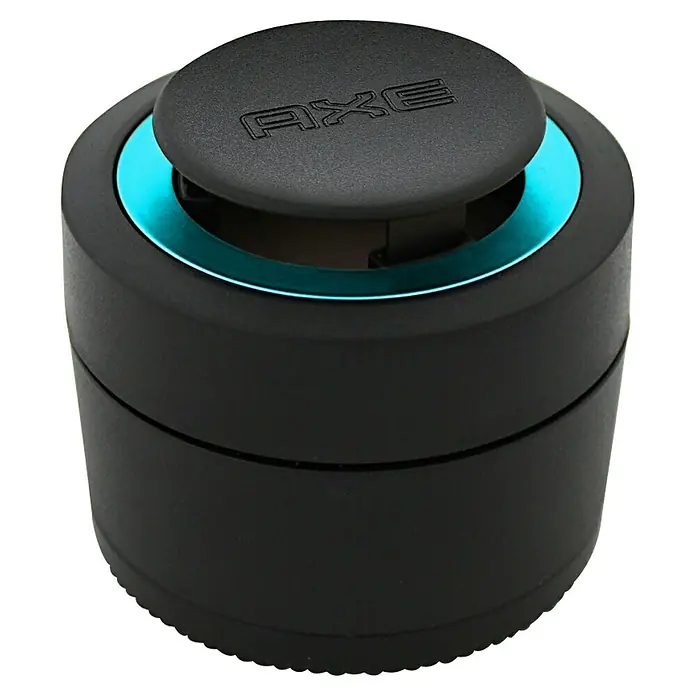 Axe Ambientador de coche Gel - Ice Chill - Difusor de fragancia AXE negro con acento azul, ideal para un ambiente fresco en el coche o en casa. Compacto y elegante.