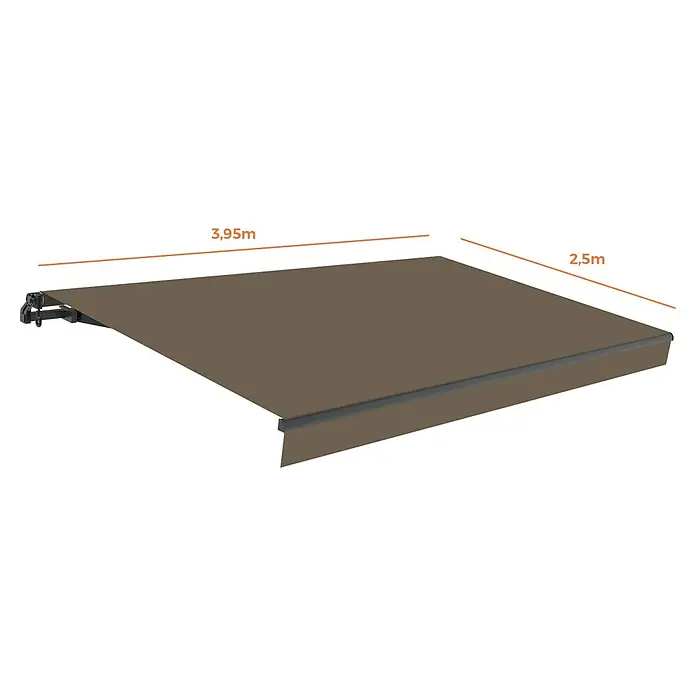 SmartSun Gelenkarmmarkise ClassicTaupe, Breite: 3,95 m, Ausfall: 2,5 m
