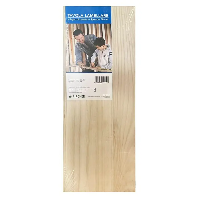 Tablero de madera laminada - Paulonia, 2.000 x 400 x 18 mm - Panel de madera de paulownia, 300x800mm, 18mm de grosor, ideal para la fabricación de muebles y proyectos de bricolaje.