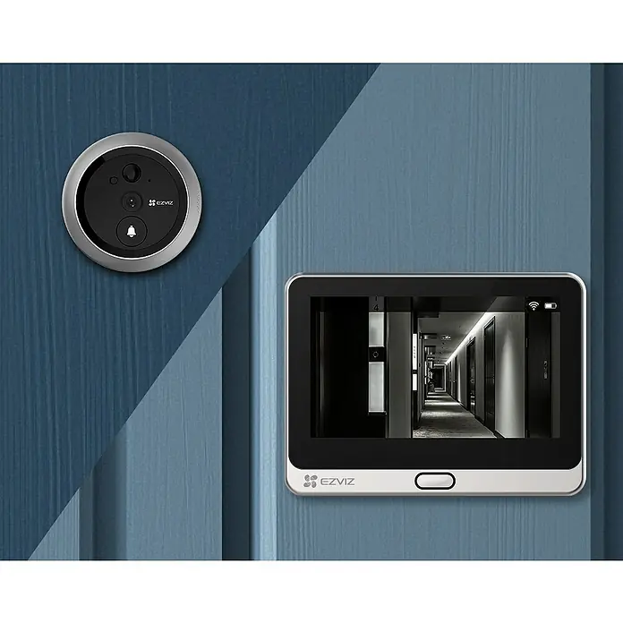 EZVIZ Mirilla digital DP2C - Gris - Timbre inteligente EZVIZ con pantalla para mayor seguridad en el hogar. Monitoreo claro y fácil de usar.