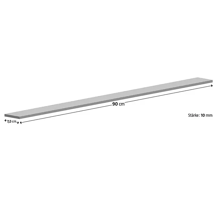 Atlas Concorde Solution Sockelfliese Twist Rovere - 7,2 x 90 cm, Beige, Matt - Abbildung einer 90 cm langen, 7,2 cm breiten und 10 mm dicken Holzleiste.