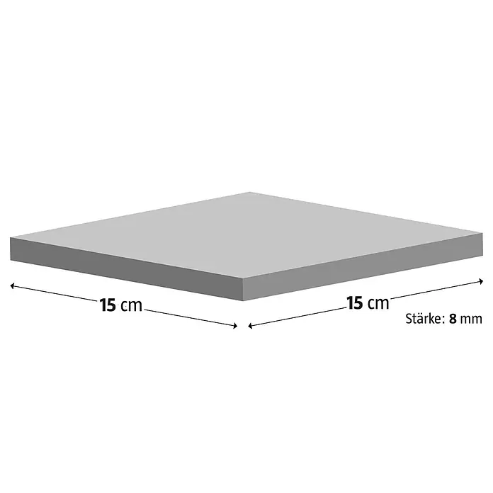 Modern Style Feinsteinzeugfliese Gregal - 15 x 15 cm, Blau/Weiß/Grau, Matt - Darstellung einer quadratischen Fliese mit den Maßen 15x15 cm und einer Stärke von 8 mm.