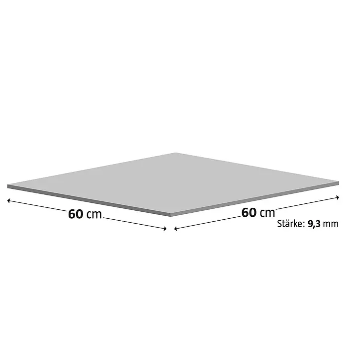 Feinsteinzeugfliese Torino Bianco - 60 x 60 cm, Weiß/Grau, Glänzend - Quadratische Platte mit den Maßen 60 cm x 60 cm und einer Stärke von 9,3 mm.