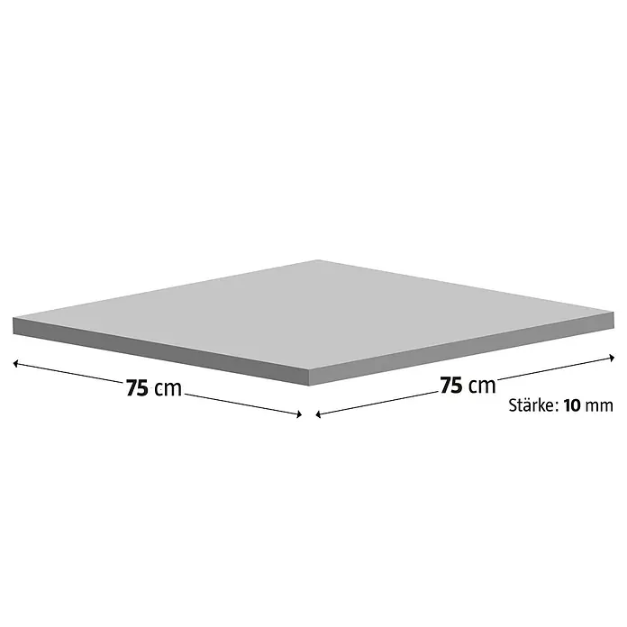Marazzi Feinsteinzeugfliese Jerusalem Oase Avorio - 75 x 75 cm, Sandstein-Beige, Matt - Bild einer quadratischen Platte mit den Maßen 75 cm x 75 cm und einer Stärke von 10 mm.