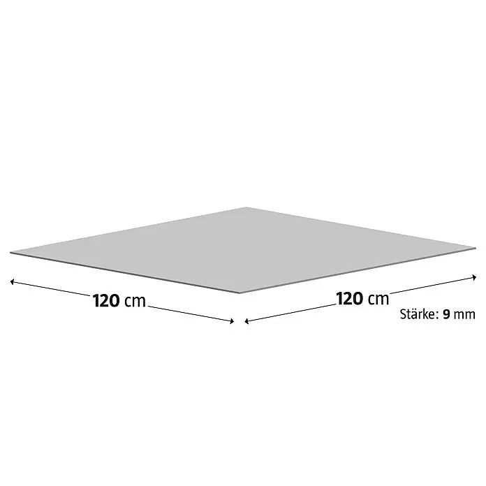 Feinsteinzeugfliese Aquila XXL - 120 x 120 cm, Grau, Glänzend - Graues Quadratpaneel, 120 x 120 cm, 9 mm stark.