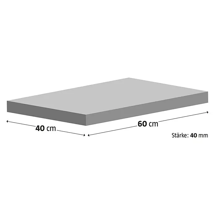 Terrassenplatte Wild Stone - 60 x 40 x 4 cm, Titanio, Beton - Graue Betonplatte mit den Maßen 40 cm x 60 cm und einer Stärke von 40 mm.