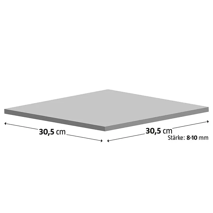 Mosaikfliese Kiesel XKF 006M - 30,5 x 30,5 cm, Weiß, Matt - Produktbild: Graue quadratische Fliese mit den Maßen 30,5 cm x 30,5 cm und einer Stärke von 8-10 mm.