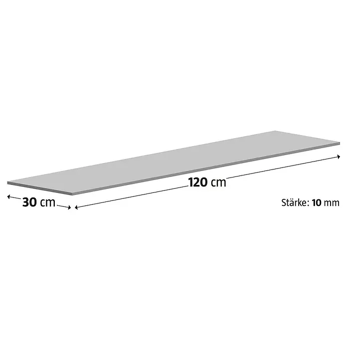Harmonie by Palazzo Feinsteinzeugfliese - 30 x 120 cm, Eiche, Matt - Abbildung einer 120 cm langen, 30 cm breiten und 10 mm dicken Platte.
