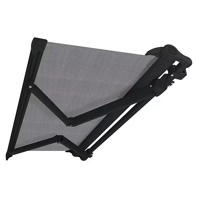 SM Hülsenmarkise T-5406/107 - Grau, Farbe Gestell: Anthrazitgrau, Breite: 3,6 m, Ausfall: 2,5 m - Ansicht von unten