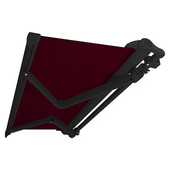 SM Hülsenmarkise T-407/11 - Rot, Farbe Gestell: Anthrazitgrau, Breite: 2,5 m, Ausfall: 2 m - Ansicht von unten