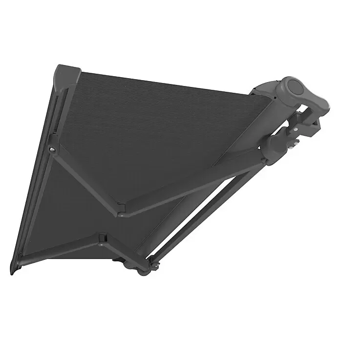 SM Hülsenmarkise REC-164Dunkelgrau, Farbe Gestell: Weißaluminium, Breite: 5 m, Ausfall: 3 m