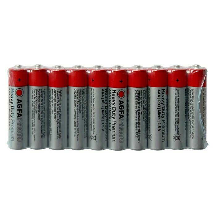 Batterie Heavy Duty (Micro AAA, Zink-Kohle, 1,5 V, 10 Stk.)