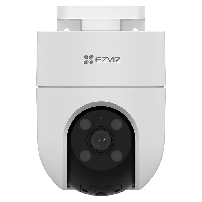 EZVIZ Überwachungskamera H8C 2K - Weiß - Nahaufnahme einer EZVIZ Überwachungskamera in Weiß, die Sicherheit und moderne Technologie vereint.