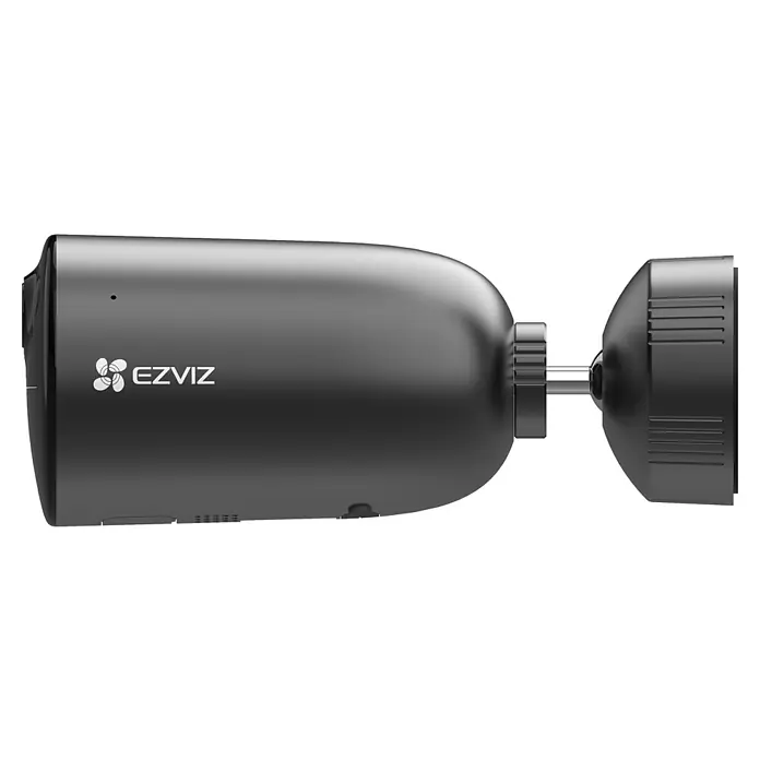 EZVIZ Cámara de vigilancia EB3 - Negro - Primer plano de una cámara de seguridad EZVIZ negra, que destaca por su diseño robusto y sus capacidades de vigilancia avanzadas.