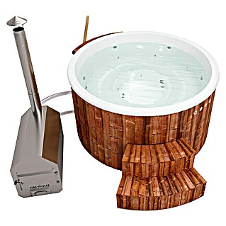 Holzklusiv Hot Tub Jade 180	Spa Deluxe (Durchmesser: 200 cm, Weiß, Thermoholz, Max. Personenzahl: 4 - 6)