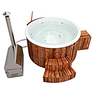 Holzklusiv Hot Tub Jade 180	Spa Deluxe Clean (Durchmesser: 200 cm, Weiß, Thermoholz, Max. Personenzahl: 4 - 6)