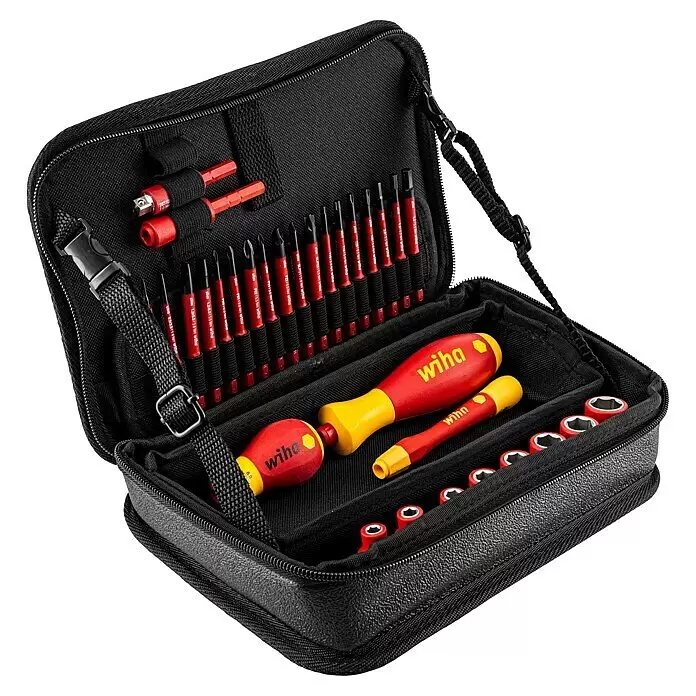 Wiha Schraubendreher-Set SlimVario electric - 32 -tlg. - Diagonale Ansicht