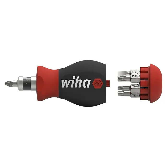 Wiha Schraubendreher-Set Stubby - 9 -tlg., Bitdepot - Wiha Stubby Magazin Bithalter mit Bit-Set, ideal für beengte Platzverhältnisse und vielseitige Schraubanwendungen.