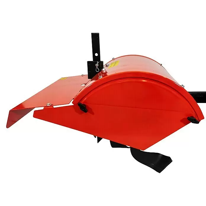 Güde Benzin-Bodenhacke GF 420-4.1 - 4,1 kW, 4-Takt - Rotes Metall-Bodenfräsen-Anbaugerät mit schwarzer Halterung und Fräsmessern. Zur Bodenbearbeitung.