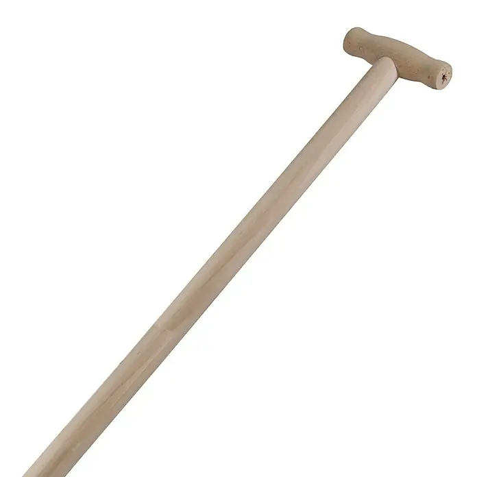 Gärtnerspaten - Arbeitsbreite: 29 cm, Silber, T-Stiel - Ein hölzerner Kartoffelstampfer mit T-Griff, perfekt zum Zubereiten von cremigem Kartoffelpüree. Ideal für jede Küche und leicht zu reinigen.