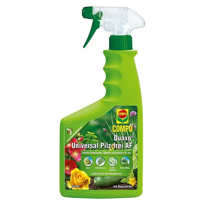 Compo Pilzfrei Duaxo Universal - 750 ml - COMPO Duaxo Universal Pilz-frei AF Sprühflasche. Schützt Zierpflanzen, Gemüse und Kräuter vor Pilzbefall. Inhalt: 750 ml.