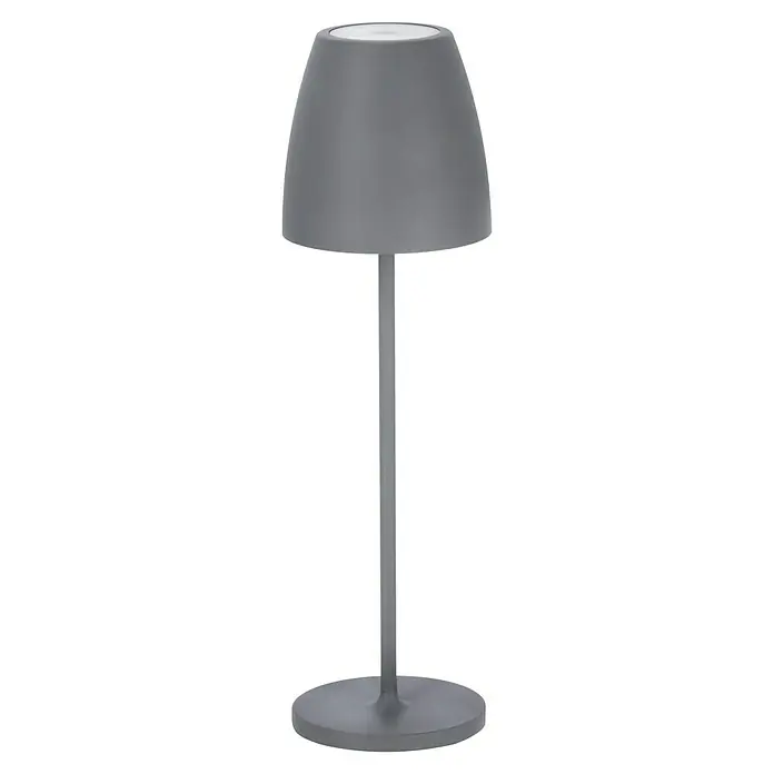 Lavida Akku-Tischleuchte Silea - 3,3 W, Anthrazit, Lichtfarbe: RGBW - Graue Tischleuchte mit einem schlichten Design, perfekt für modernes Ambiente. Sie sorgt für eine sanfte, stimmungsvolle Beleuchtung.