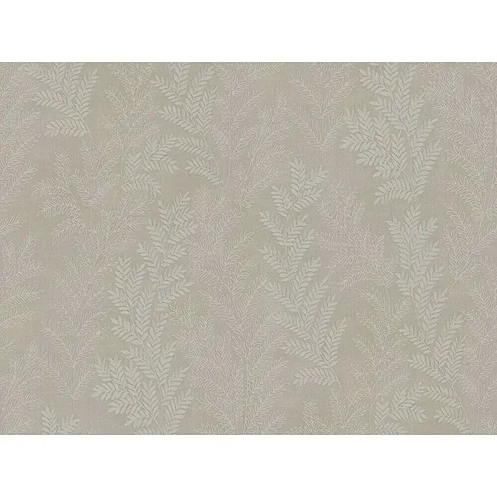 Papel pintado Flor Falguera - Beige, 10 x 0,53 m - Papel pintado beige con delicado diseño de helechos para una pared tranquila y natural en el salón.