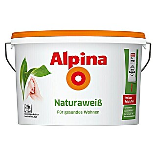 Alpina Wandfarbe Naturaweiß (Weiß, 2,5 l, Matt)