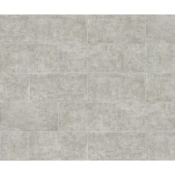 Feinsteinzeugfliese Twin - 30 x 60 cm, Anthrazit, Matt - Graue Zementfliesen mit hellen Fugen in einem versetzten Muster verlegt, ideal für moderne Innenräume und stilvolle Designs.