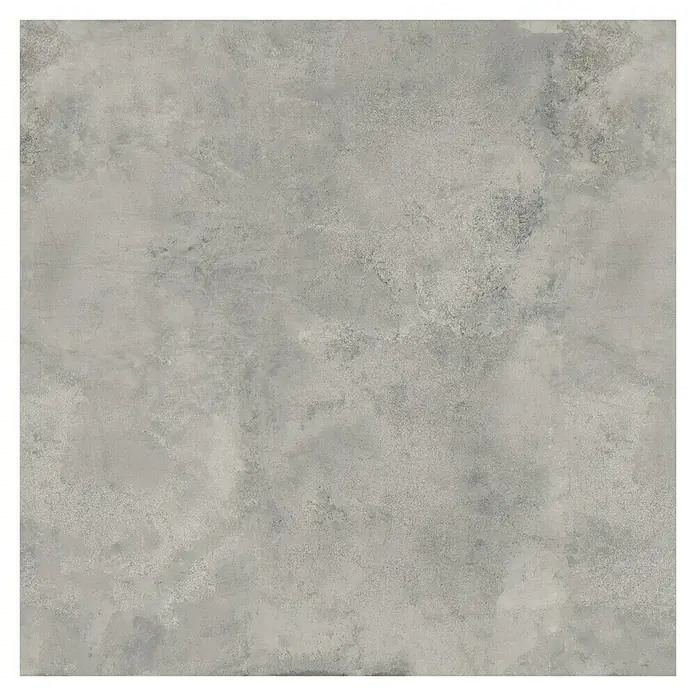 Queens Feinsteinzeugfliese - 119,8 x 119,8 cm, Grau, Matt - Nahaufnahme einer quadratischen, hellgrauen Zementfliese mit einer leicht strukturierten Oberfläche und einem modernen Look.