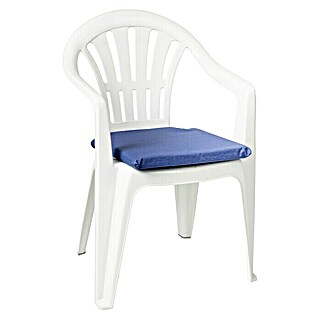Cojín para asiento (Azul, L x An x Al: 40 x 40 x 3,5 cm, 70% algodón 30% poliéster)